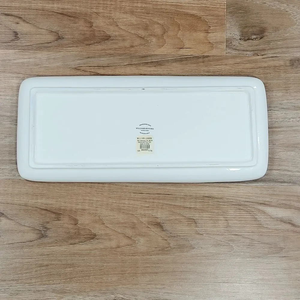 🔹️Williams Sonoma Ivory & Red Snowmen Chef Serving Platter
